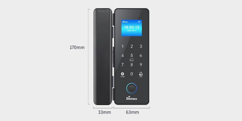 Khóa vân tay cửa kính mở lùa Demax SL800 G-SD