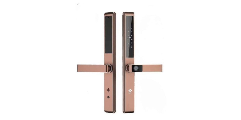 Khóa điện tử cửa nhôm Hubert HB CN68 Titan Gold