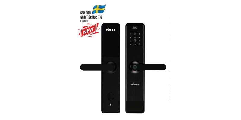 Khóa cửa vân tay Demax EL628 BN có app wifi và remote