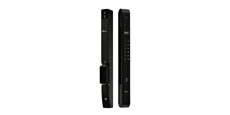 Khóa vân tay cửa nhôm Demax EL998 BN CNC có camera chuông hình